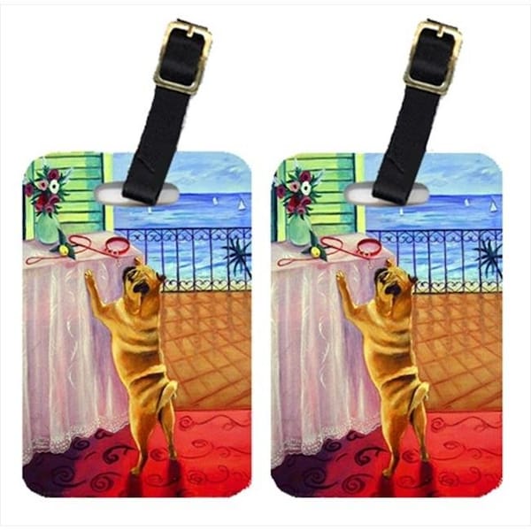 Carolines Treasures Carolines Treasures 7027BT Helping Himself Pug Luggage Tags; Pack - 2 7027BT - main